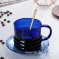 colored glass tea cups with handle for home